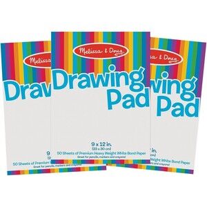 Melissa & Doug Drawing Pad (9 x 12 inches) With 50 Sheets White Bond Paper 3pack